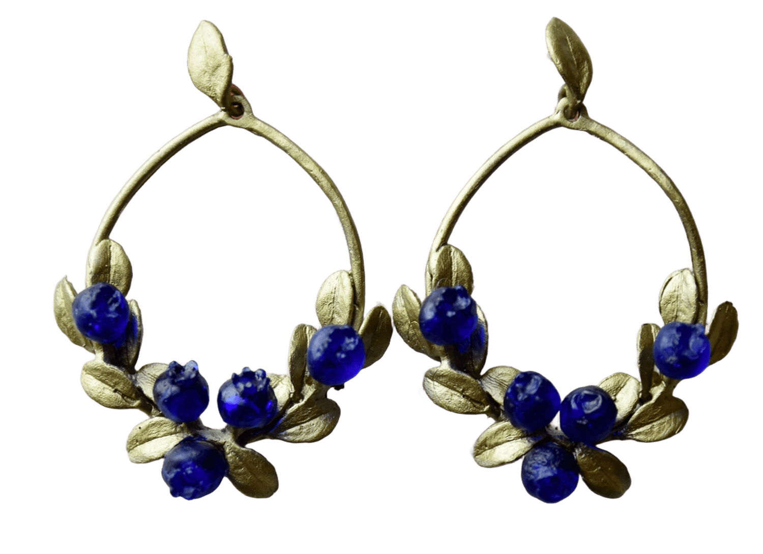 Bronzeschmuck BLAUBEERE /HEIDELBEERE Ohrstecker oval, Paar