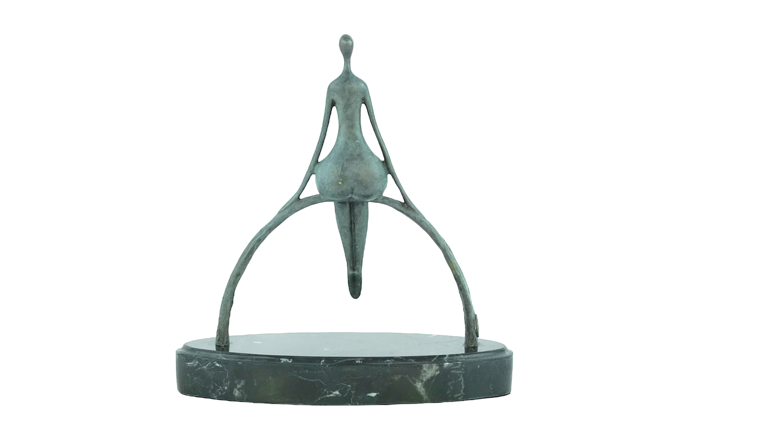 Bronzefigur NANCY auf Steinsockel, 23 cm