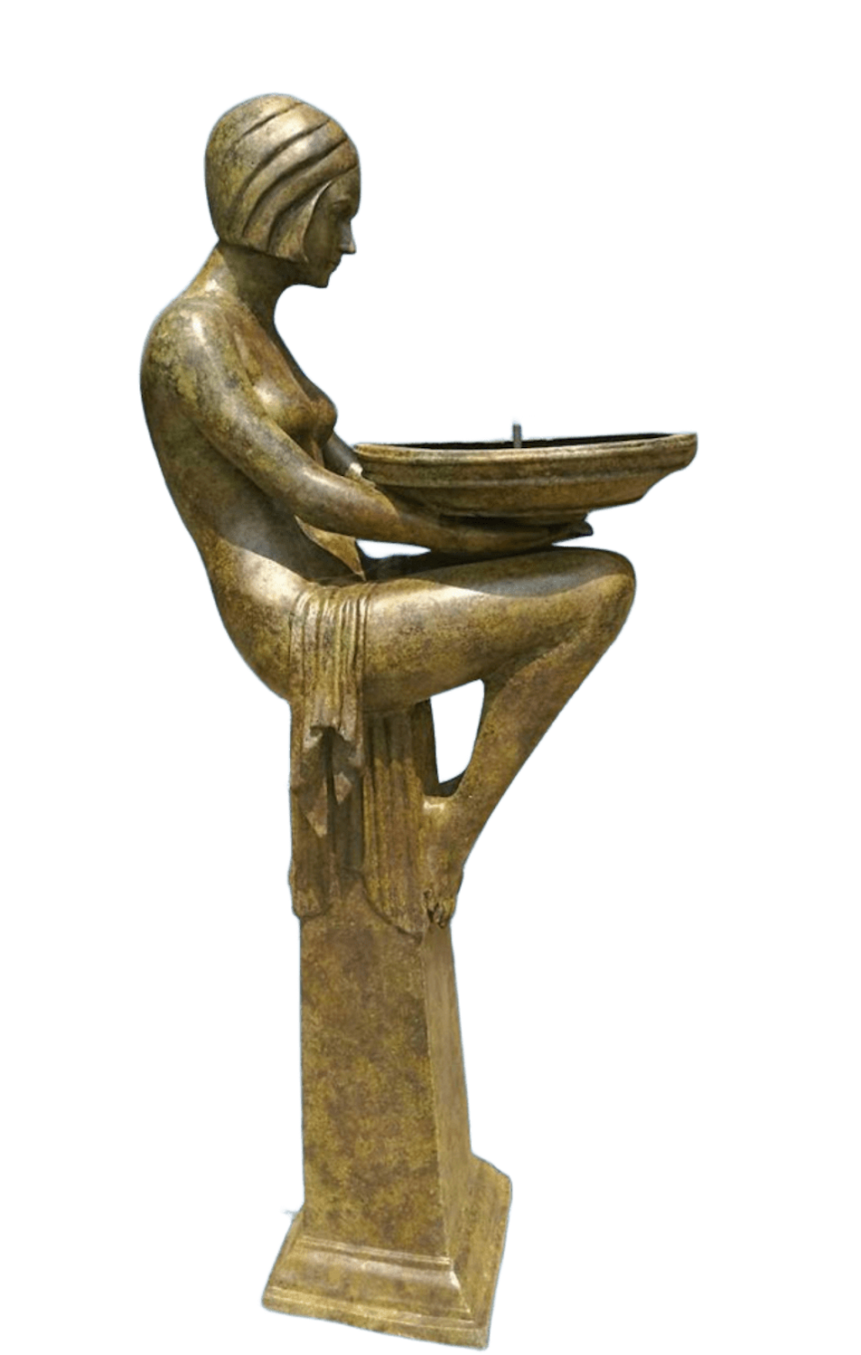 Bronzefigur CRYSTAL, 153 cm, Vogeltränke