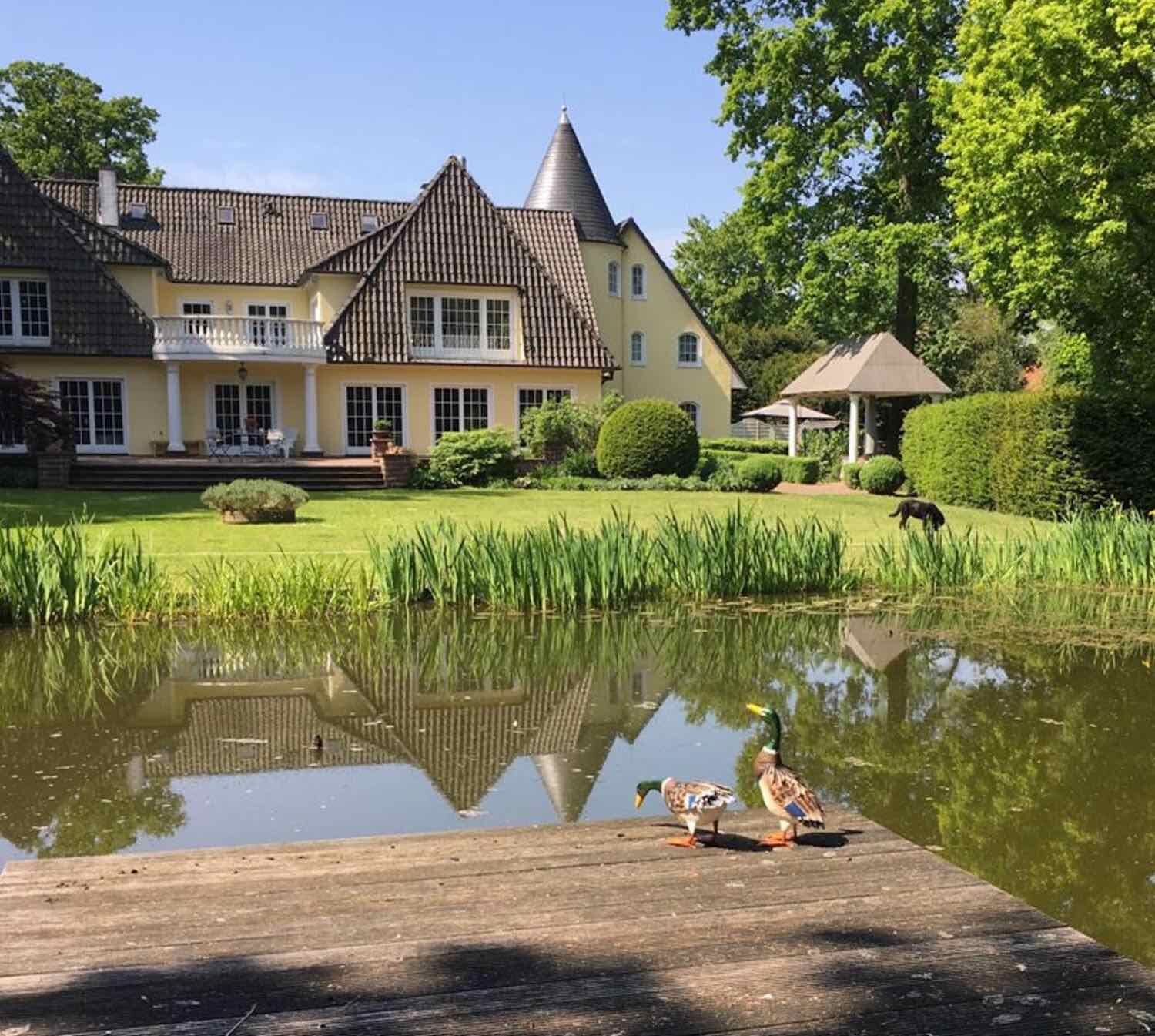 Oyten bei Bremen: Unsere ENTEN BUNT aus Metall sind gelandet und bereiten viel Freude auf einem Steg. Oyten bei Bremen: Unsere ENTEN BUNT aus Metall sind gelandet und bereiten viel Freude auf einem Steg.