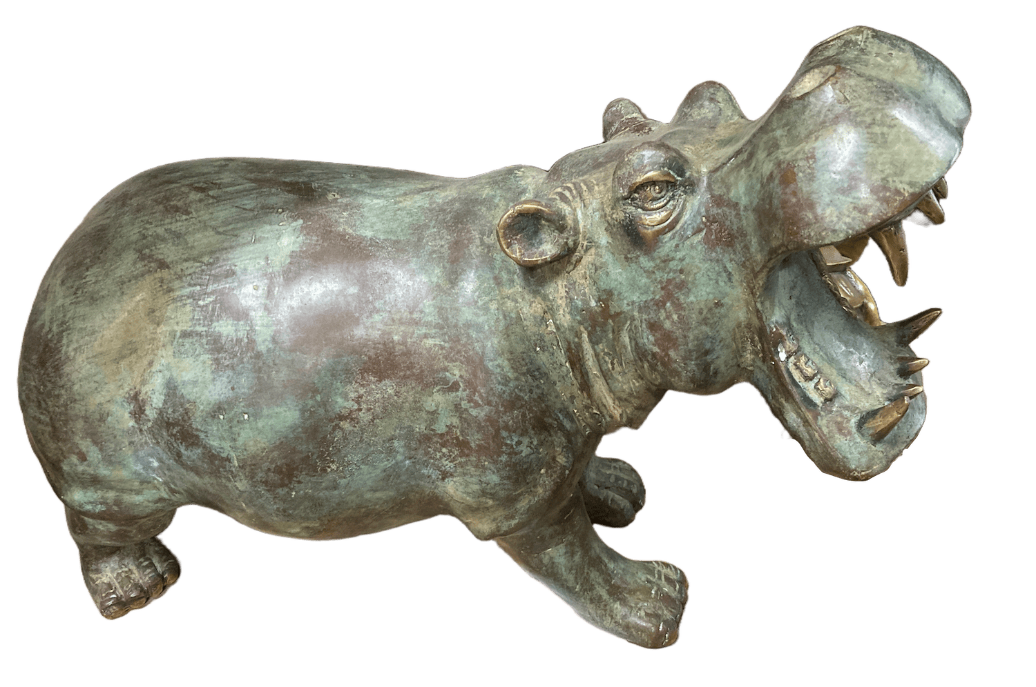 Bronzefigur FLUSSPFERD, Nilpferd KARLCHEN
