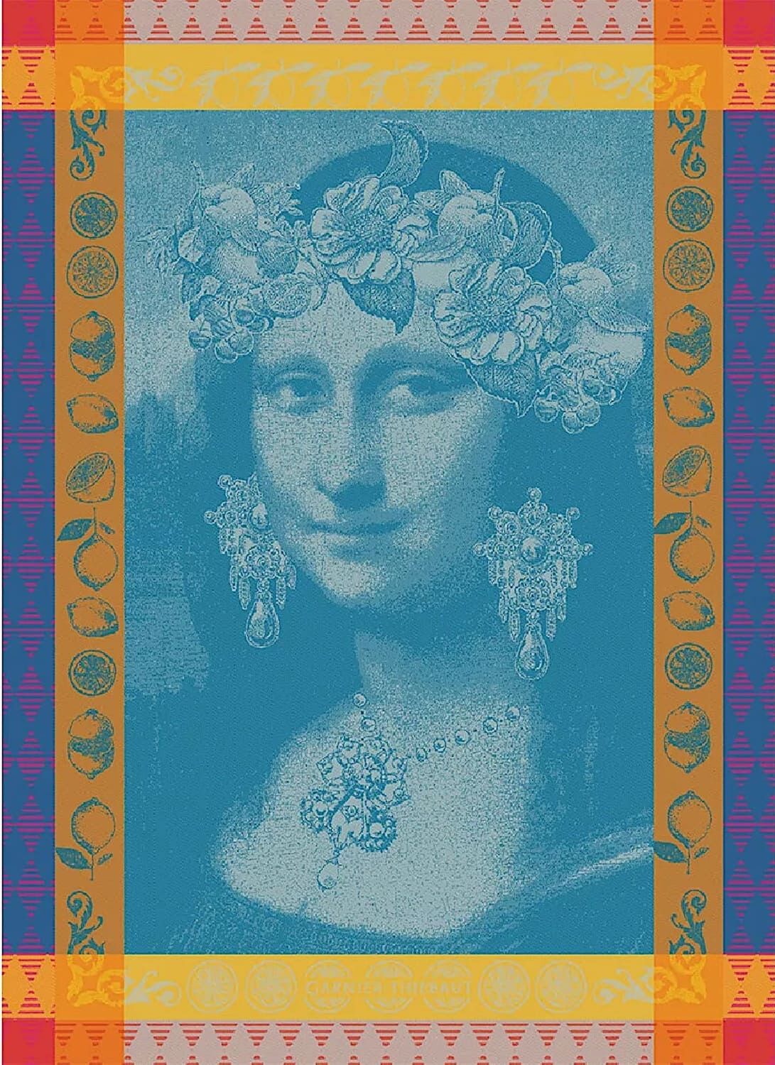 Geschirrtuch MONA LISA blau, Garnier Thiebaut, 56 x 77 cm
