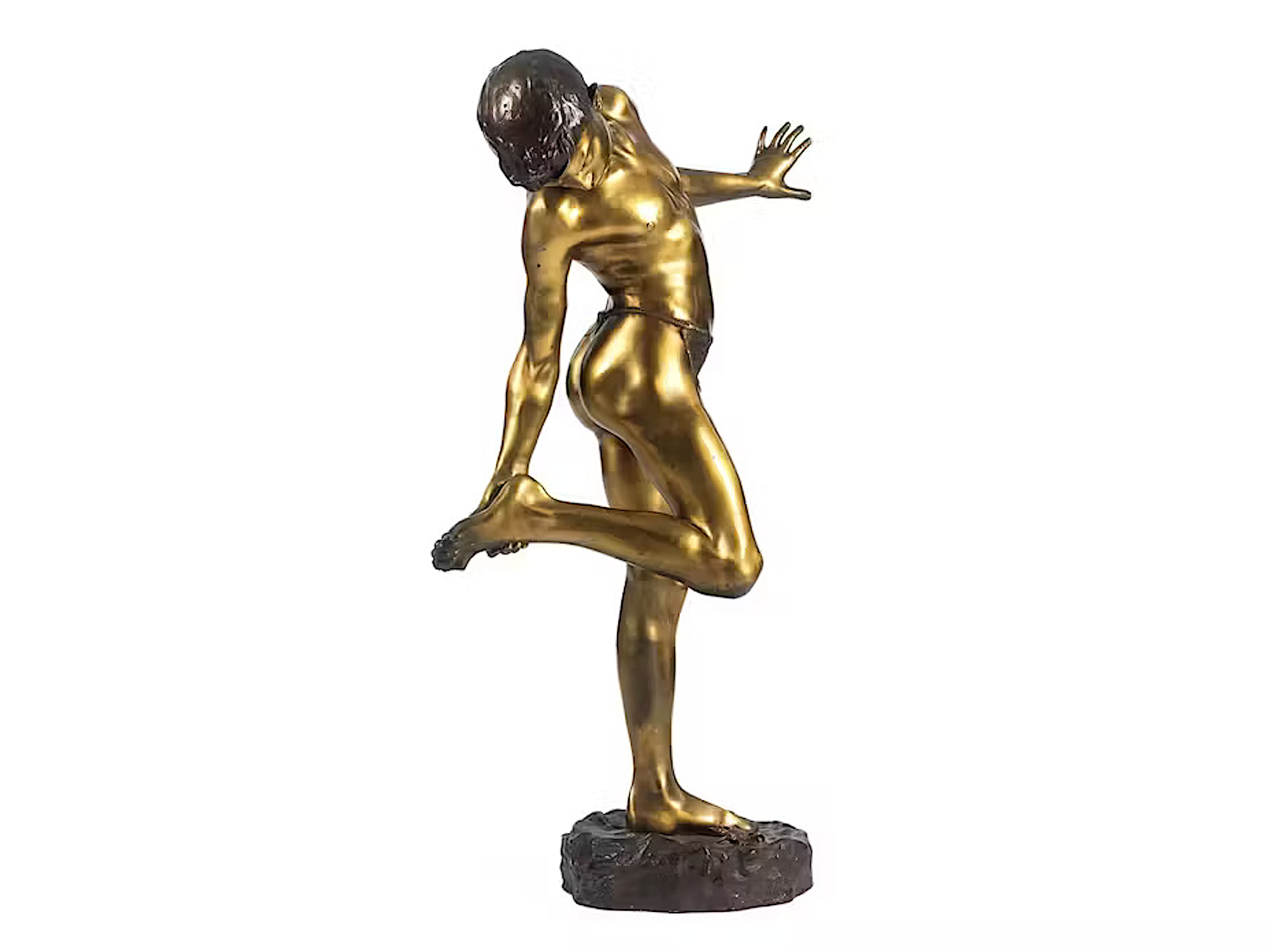 Bronzefigur JUNGE VON KRABBE GEBISSEN, Annibale De Lotto