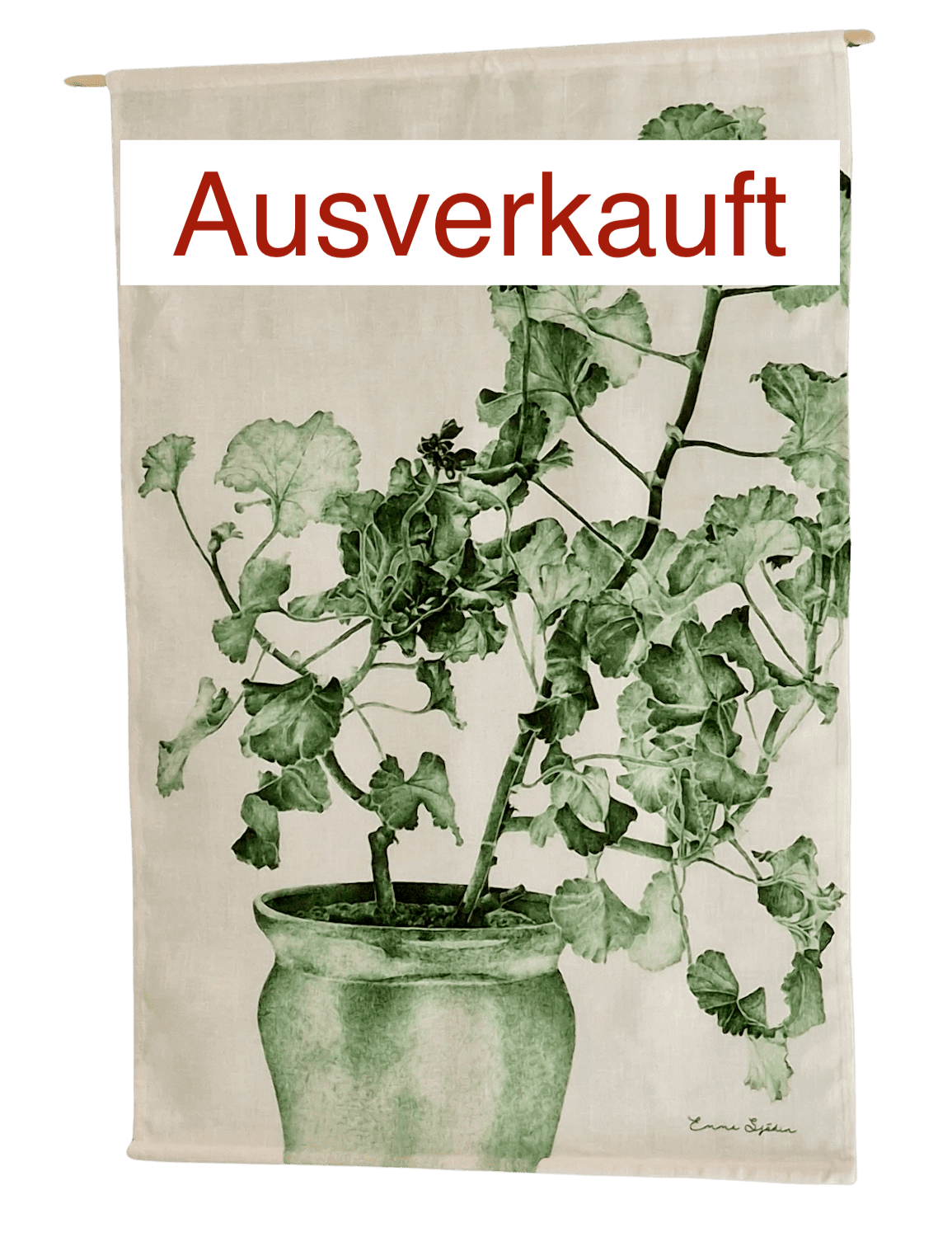 Wandbild GRÜNE GERANIE, 70 x 100 cm, Emma Sjödin Design