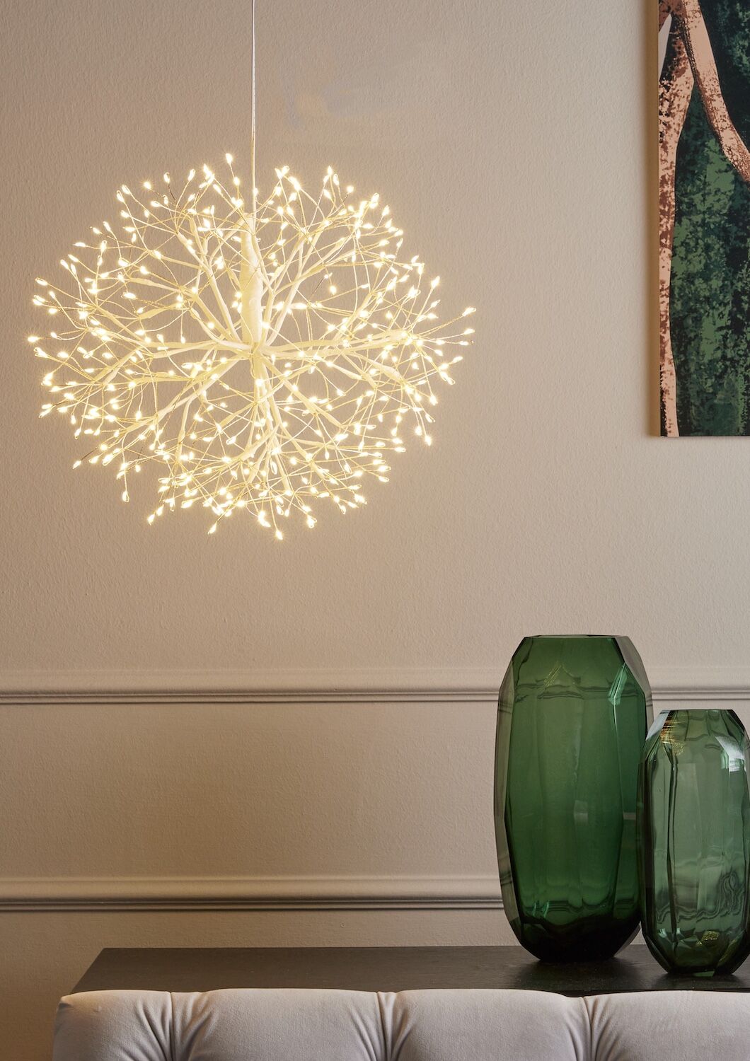 LED LICHTOBJEKT 384 Lichter, 30 cm, Leuchtkugel weiß