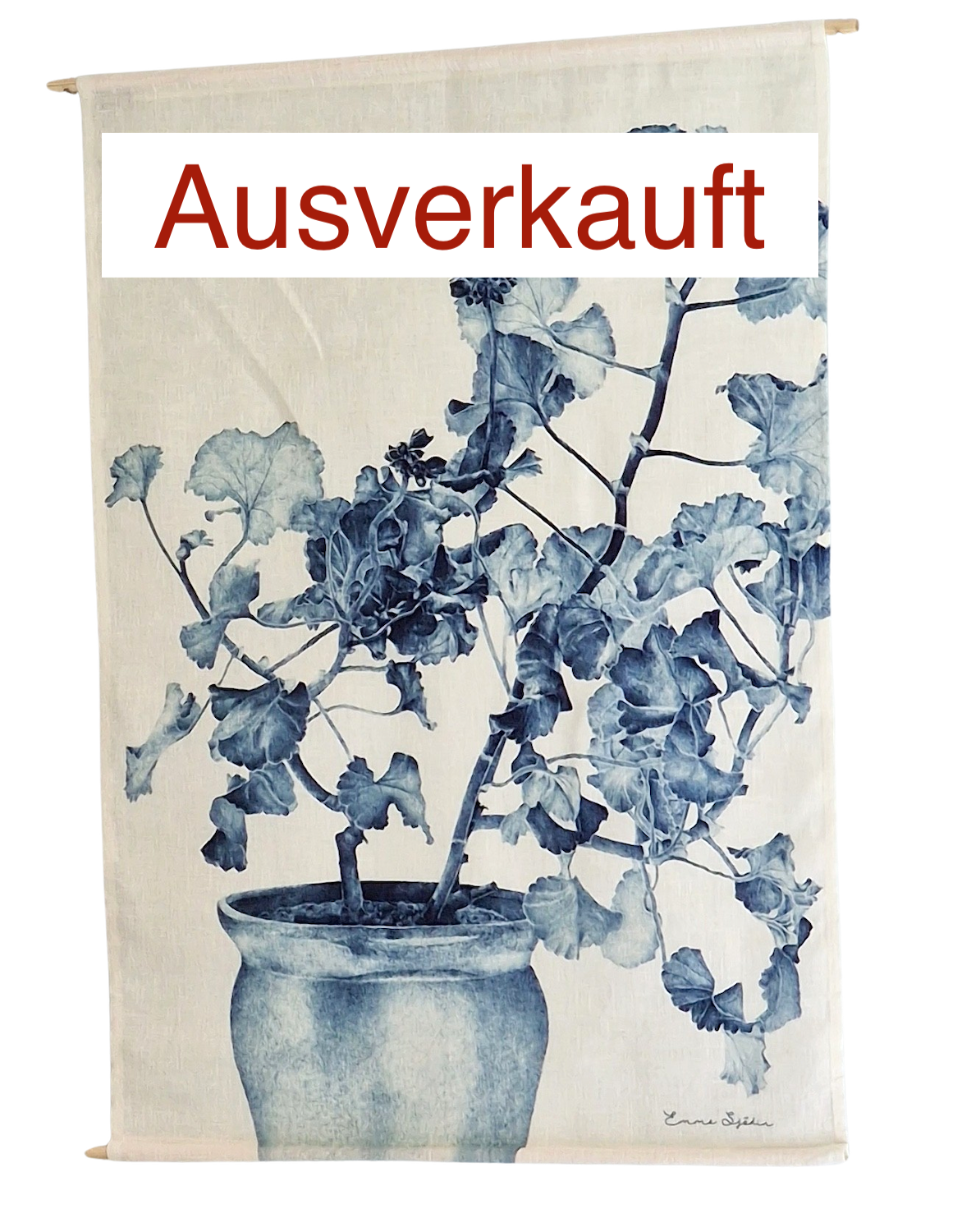 Wandbild BLAUE GERANIE, 70 x 100 cm, Emma Sjödin Design