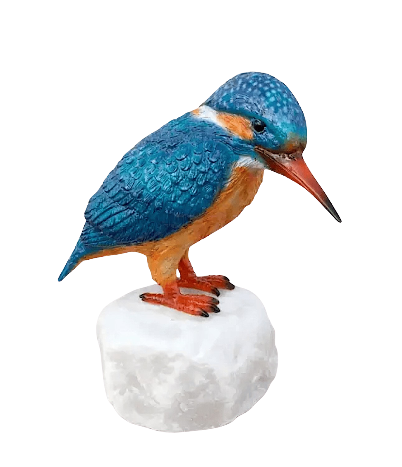 Bronzefigur Vogel EISVOGEL FILIPO auf Steinsockel