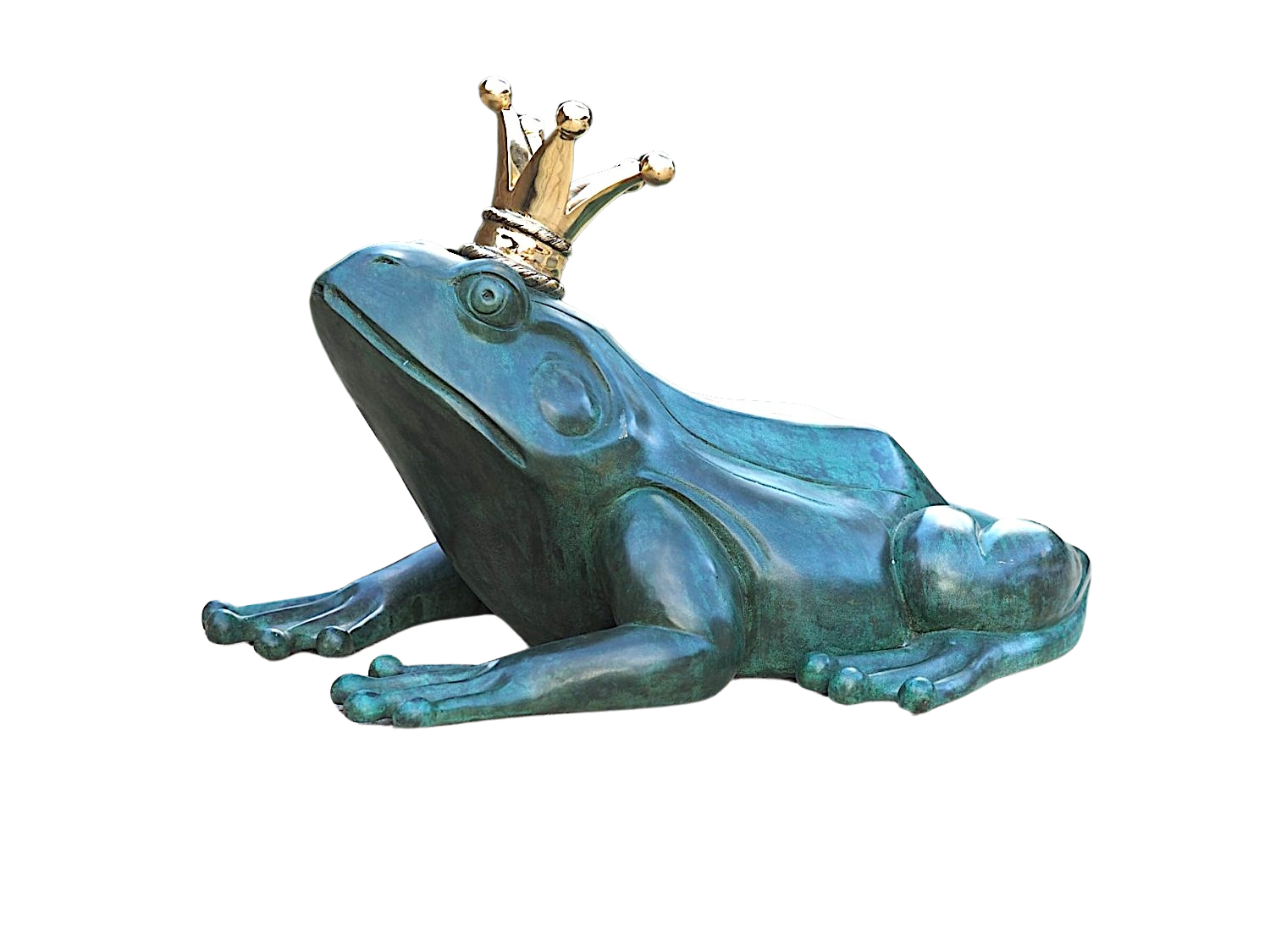 Bronzewasserspeier Frosch FRODI, Bronzefrosch, 80 cm
