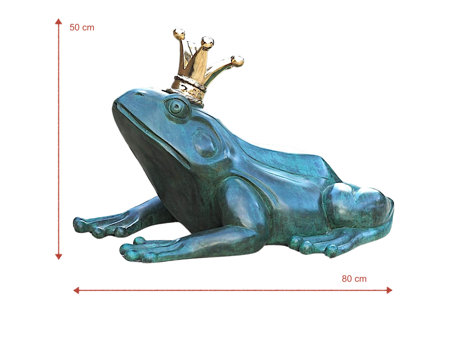 Bronzewasserspeier Frosch FRODI, Bronzefrosch, 80 cm