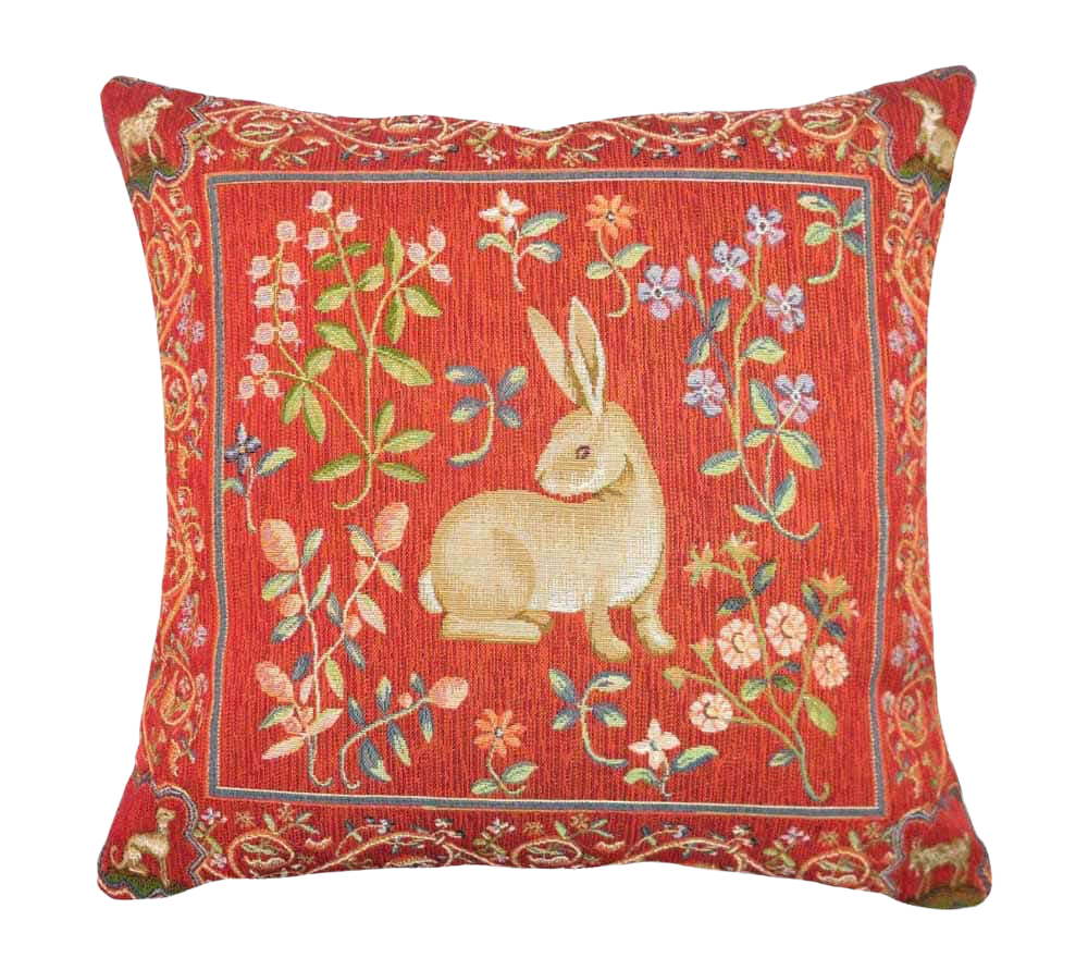 Gobelinkissenhülle Lutex BLUMENRANKEN HASE