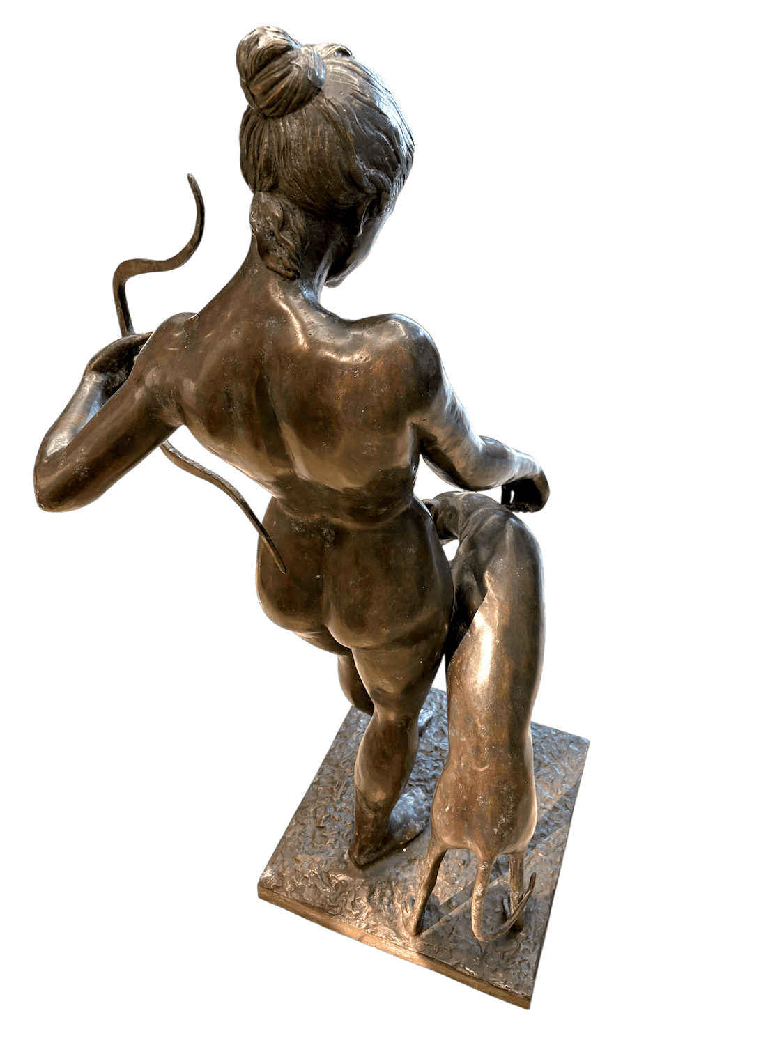 Bronzefigur GROSSE DIANA MIT JAGDHUND, nach Edward McCartan, 120 cm