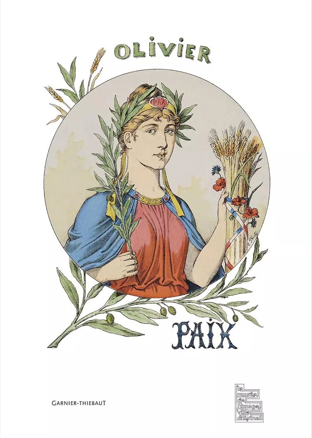 Geschirrtuch OLIVEN FRIEDEN, Garnier Thiebaut, 56 x 77 cm