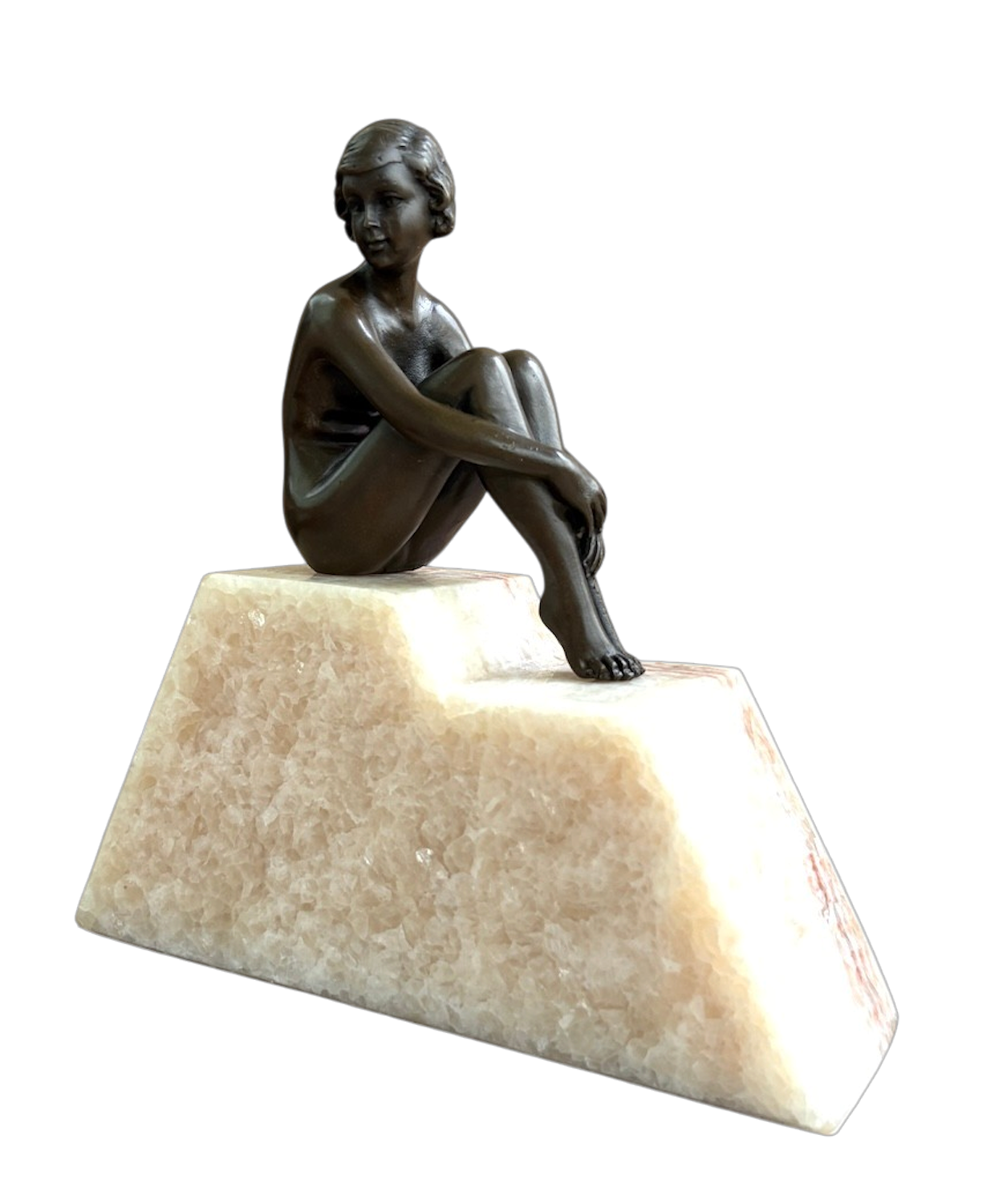 Bronzefigur LATIZIA auf Steinsockel, 19 cm