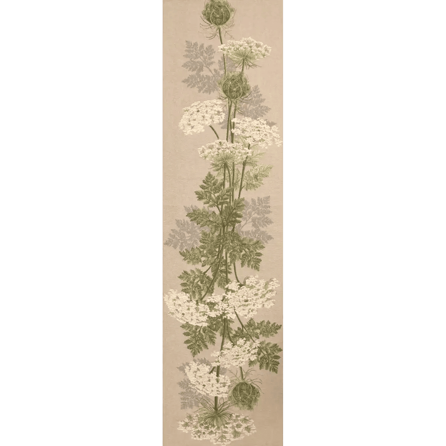 Gobelintischläufer Lutex WILDE MÖHRE hell/weiße Blüten, 178 x 48 cm