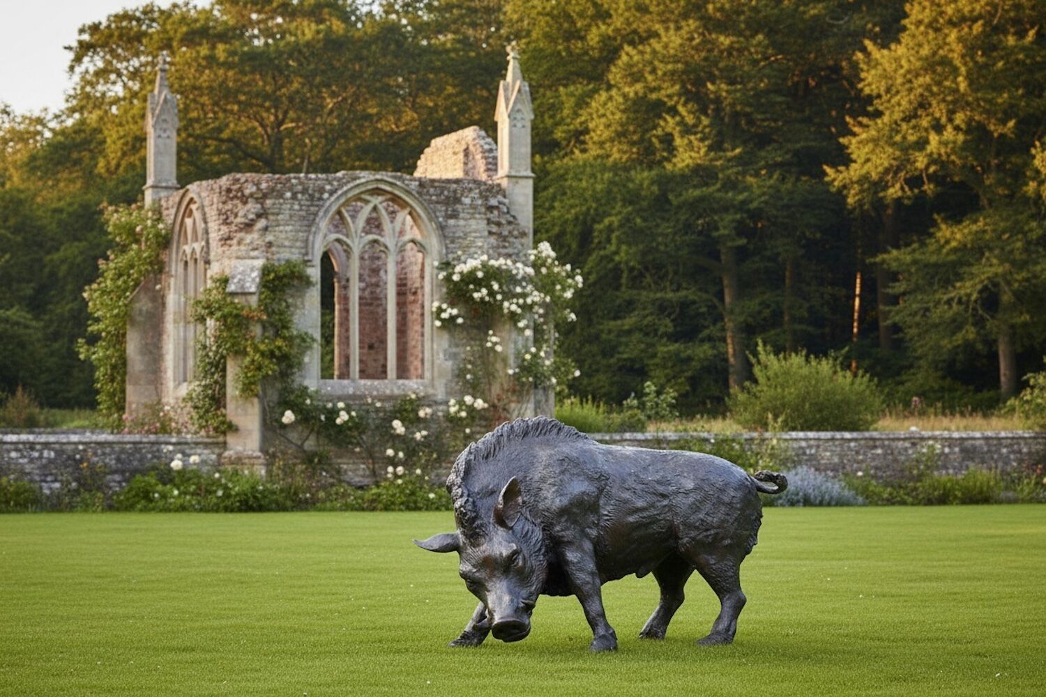 Bronzefigur Schwein Wildschwein DIEGO, 94 cm