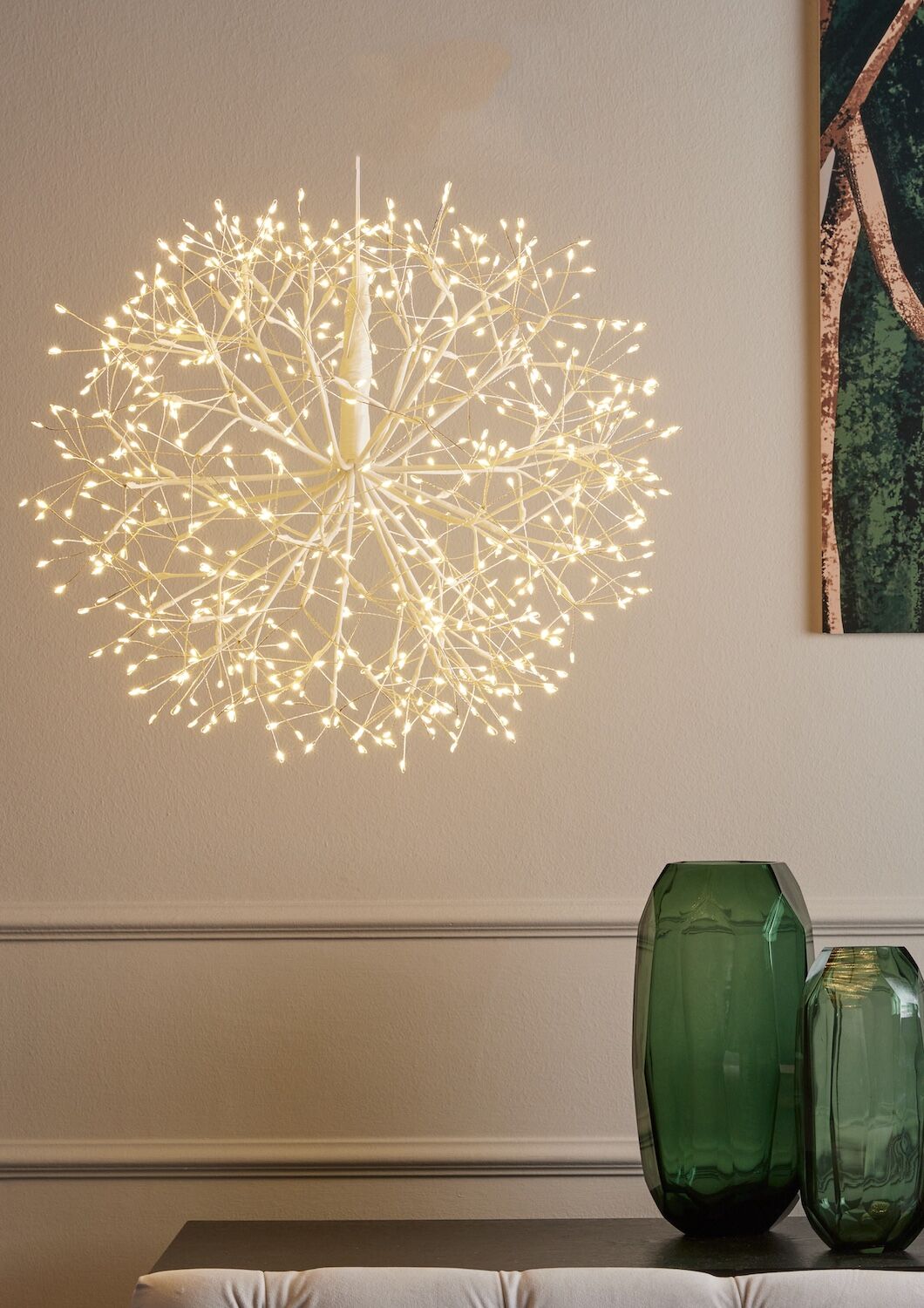 LED LICHTOBJEKT 576 Lichter, 40 cm, Leuchtkugel weiß
