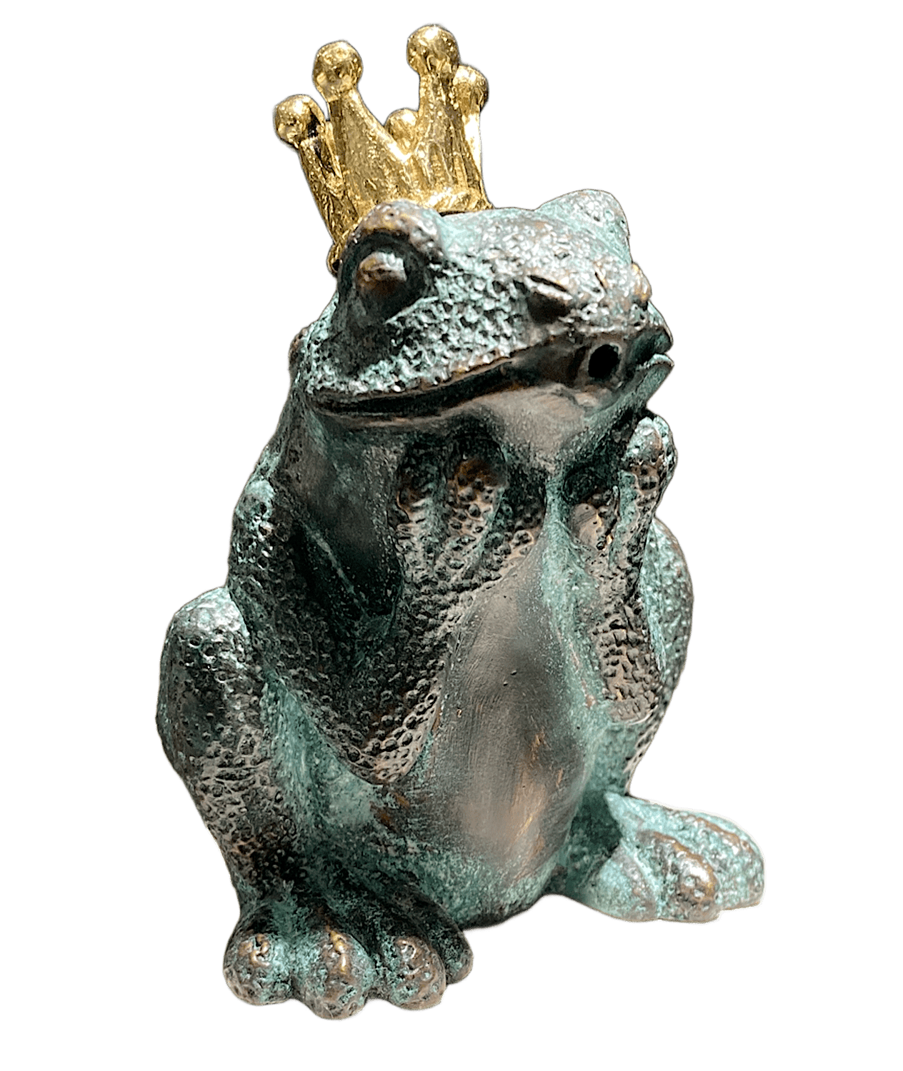 Bronzewasserspeier Froschkönig GERHARDT, 10 cm
