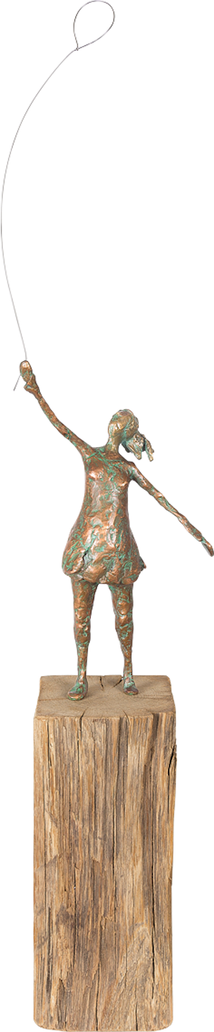 Bronzefigur MÄDCHEN MIT LUFTBALLON (von Gudrun Rienhardt)