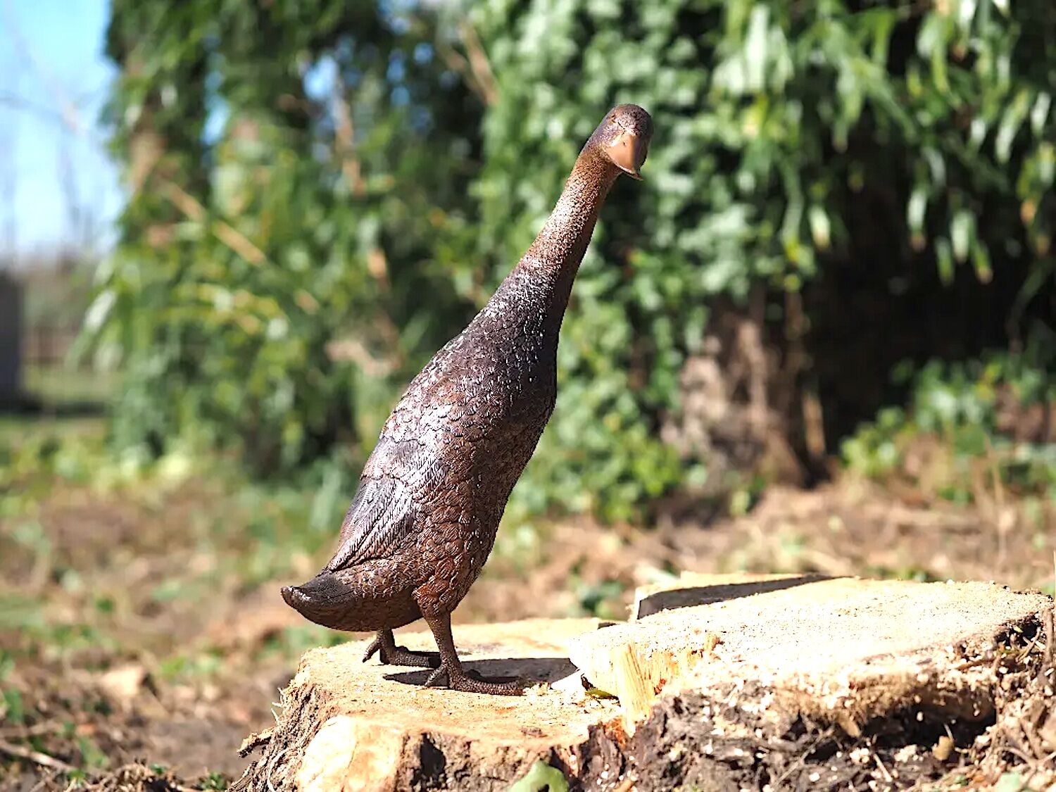 Bronzefigur Vogel Gans GISA Laufente