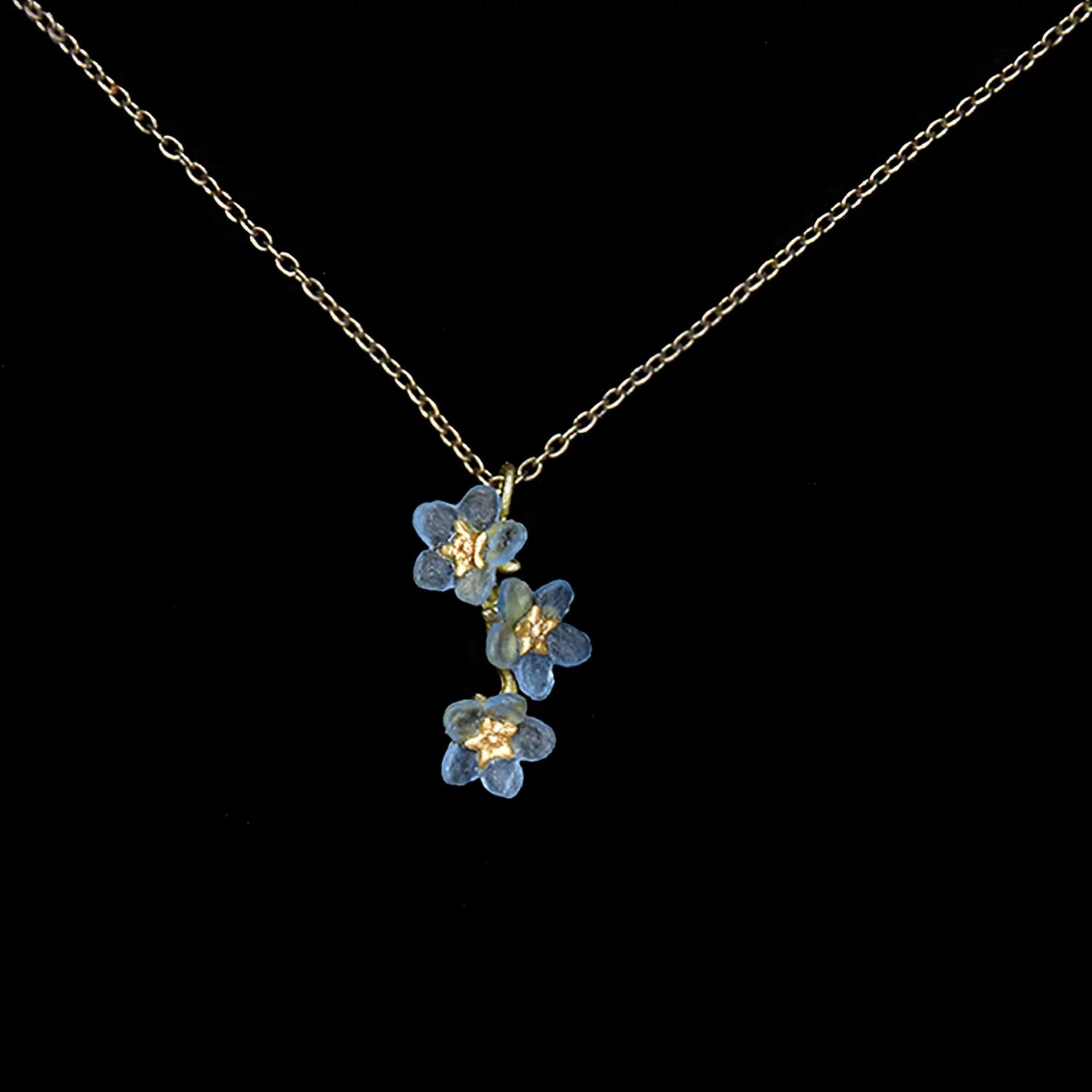 Bronzeschmuck VERGISSMEINNICHT 3 BLÜTEN Kette