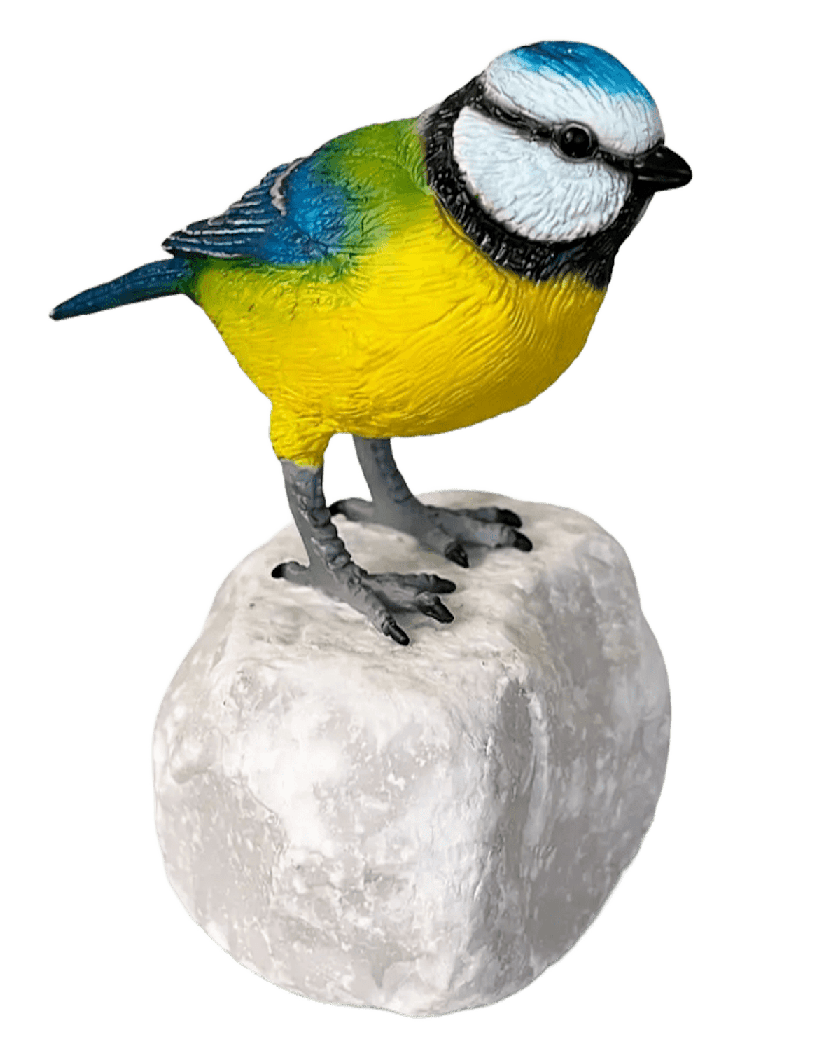 Bronzefigur Vogel Blaumeise AZULO auf Steinsockel Bronzeplastik