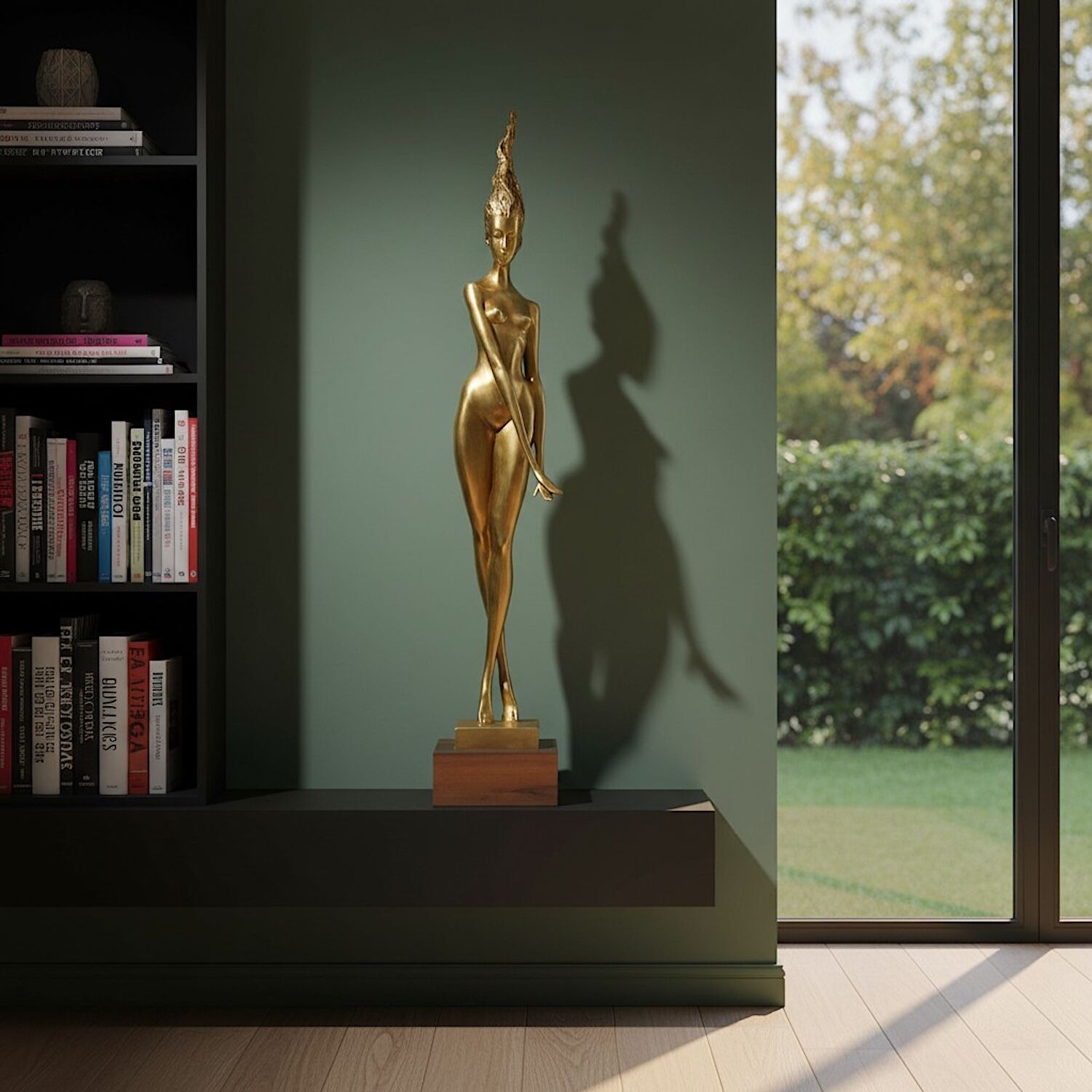 Bronzefigur DAPHNE auf Holzsockel