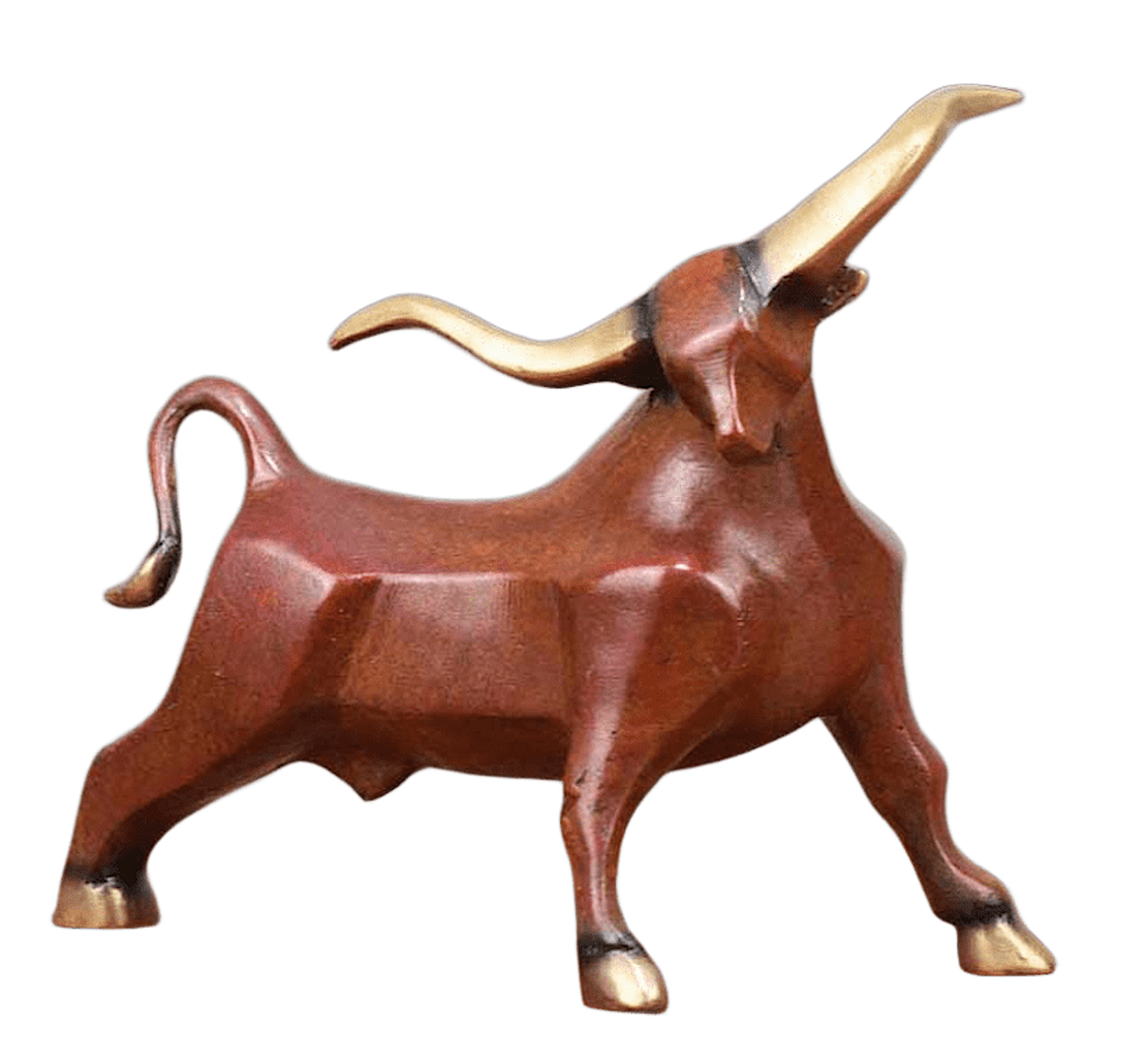 Bronzefigur Rind Stier Bulle LONGHORN, 21 cm