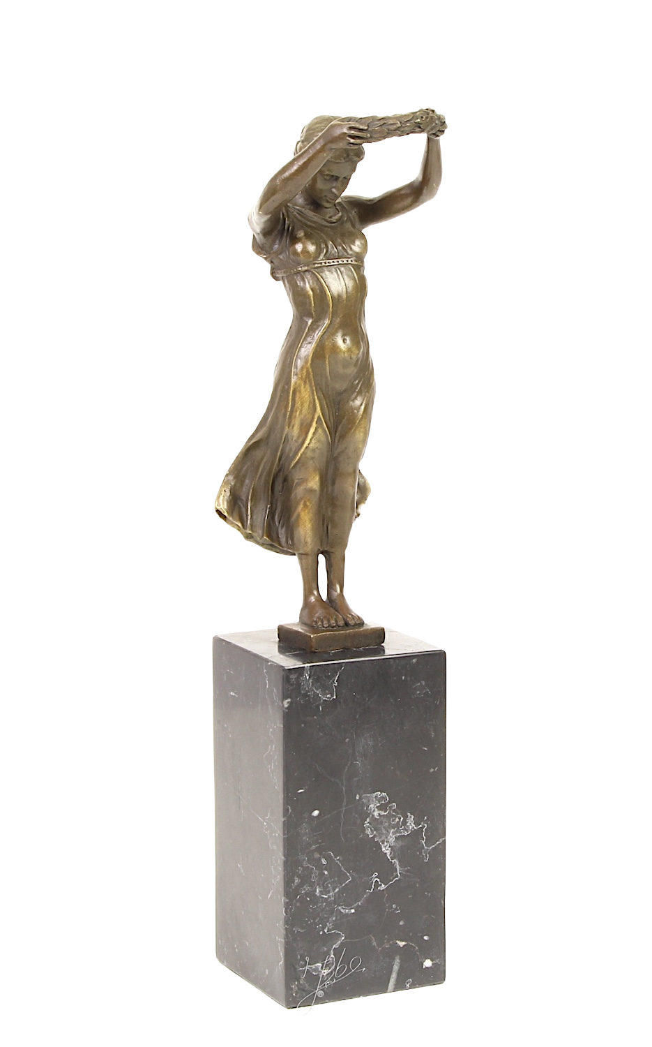 Bronzefigur GLORIA auf Steinsockel