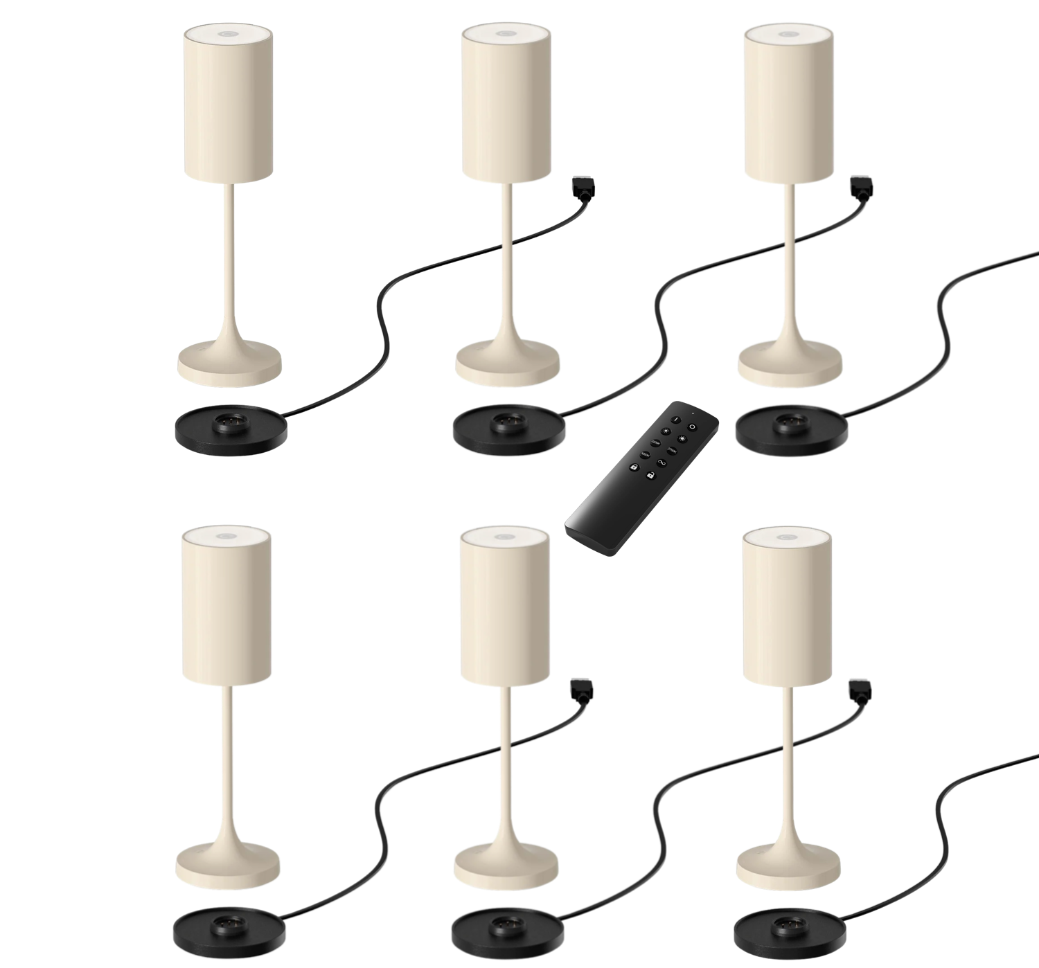 6x Tischleuchte VINA 200 Tischlampe - in 3 Farben erhältlich